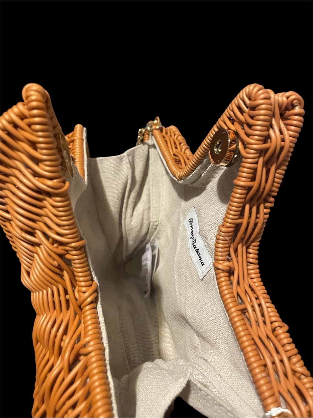 Tommy Bahama Viral Starfish Wicker Crossbody Bag Chain Strap Gold Tone NWT - Picture 5 of 5